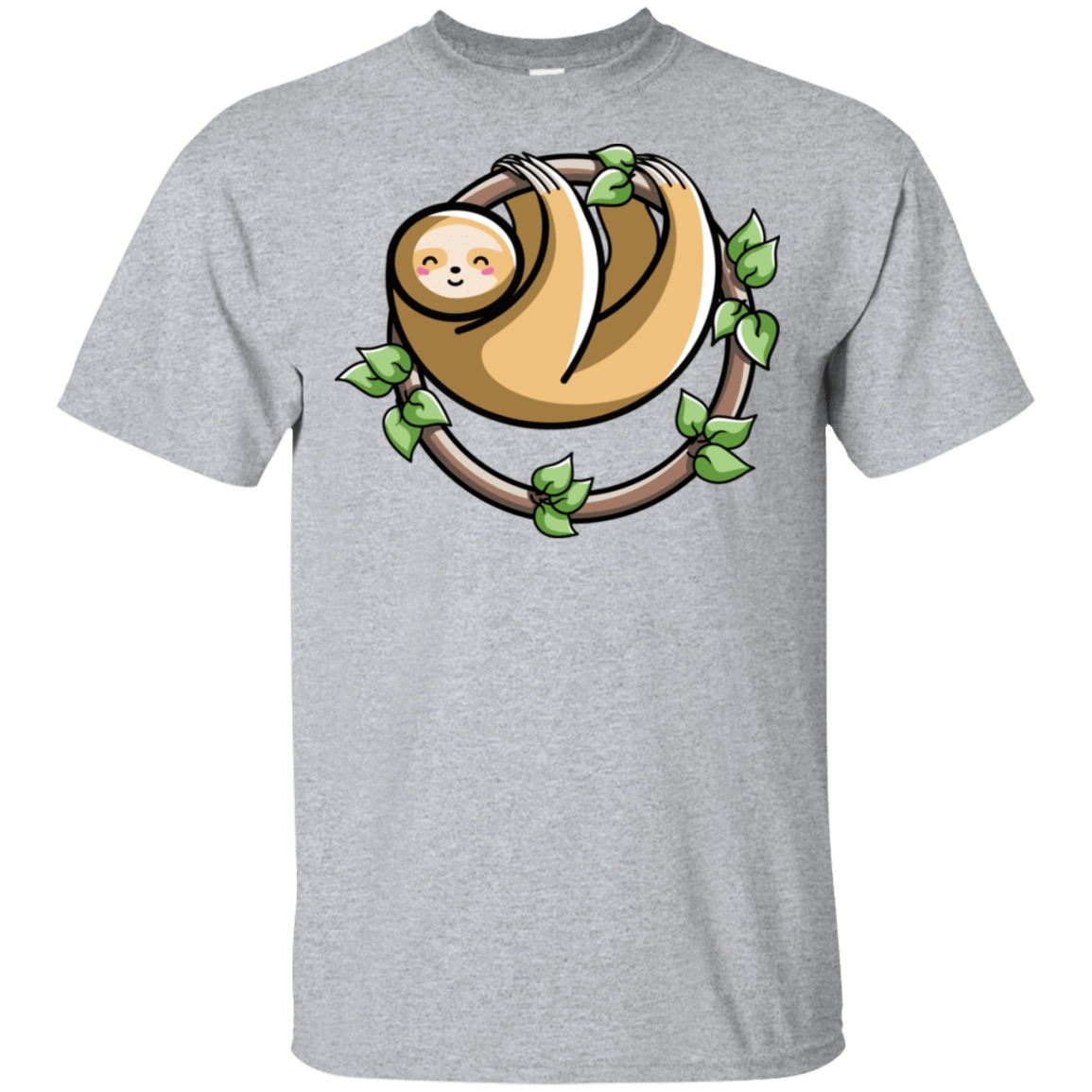 T-Shirts Sport Grey / S Kawaii Cute Sloth T-Shirt
