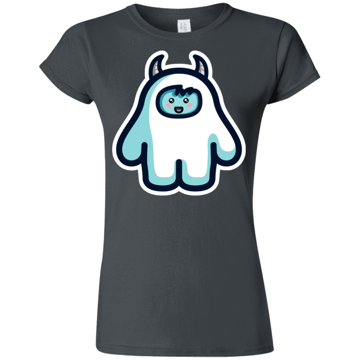 T-Shirts Charcoal / S Kawaii Cute Yeti Junior Slimmer-Fit T-Shirt