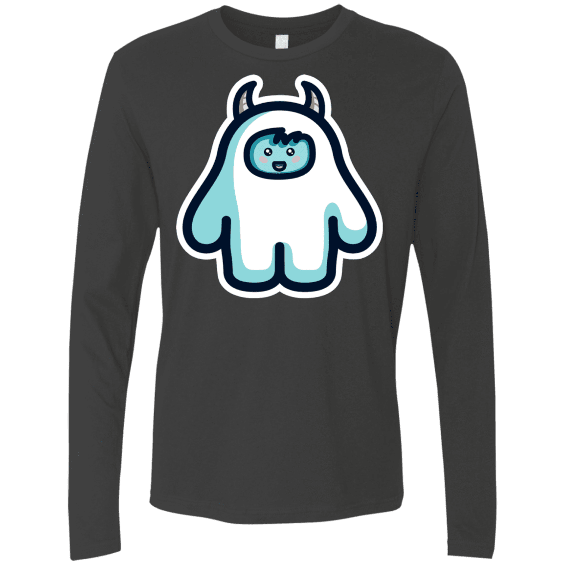 T-Shirts Heavy Metal / S Kawaii Cute Yeti Men's Premium Long Sleeve