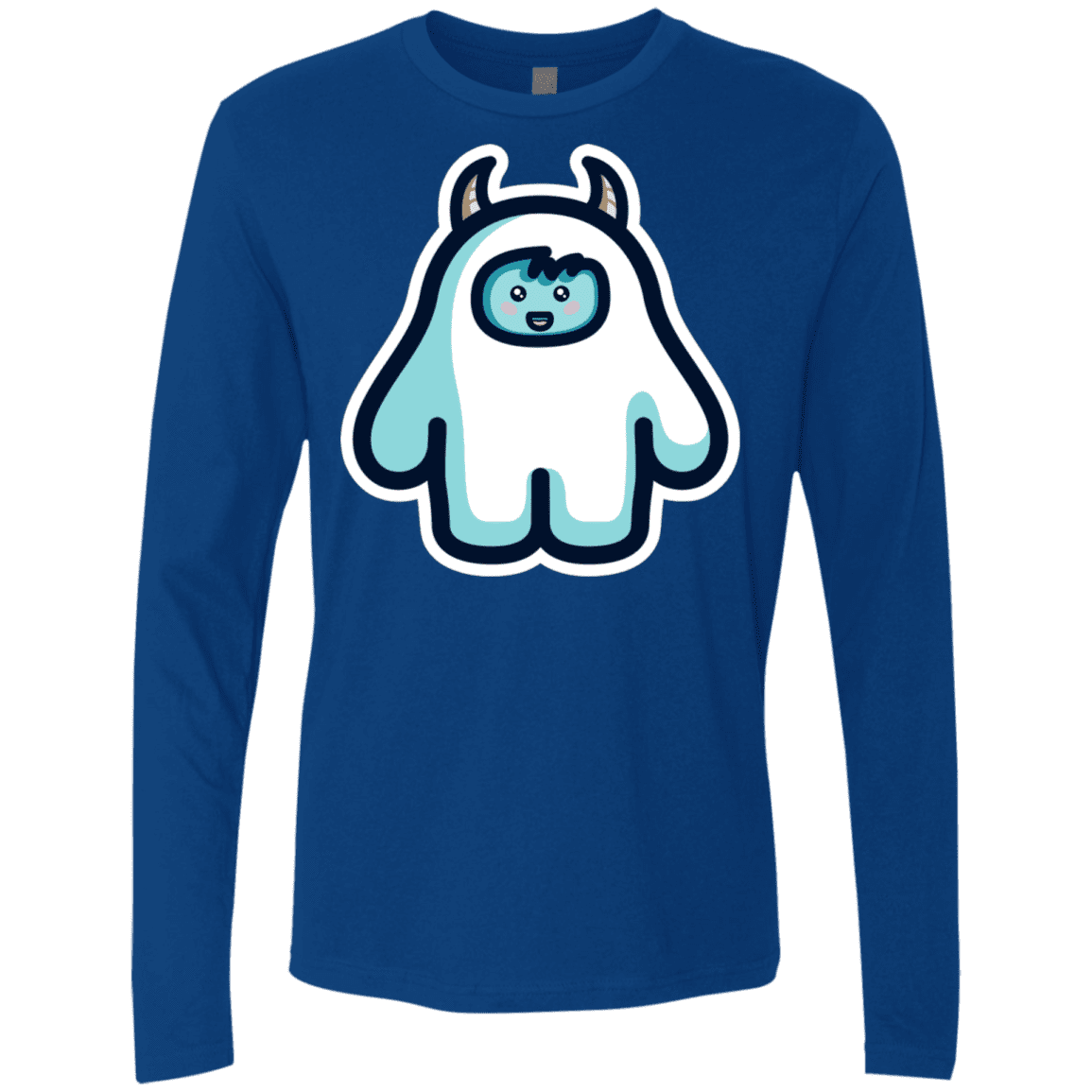 T-Shirts Royal / S Kawaii Cute Yeti Men's Premium Long Sleeve