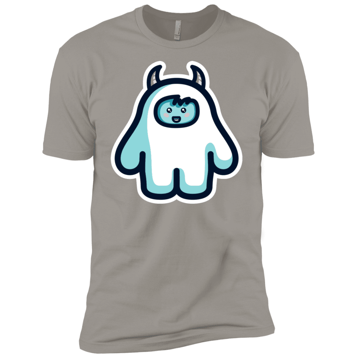 T-Shirts Light Grey / X-Small Kawaii Cute Yeti Men's Premium T-Shirt