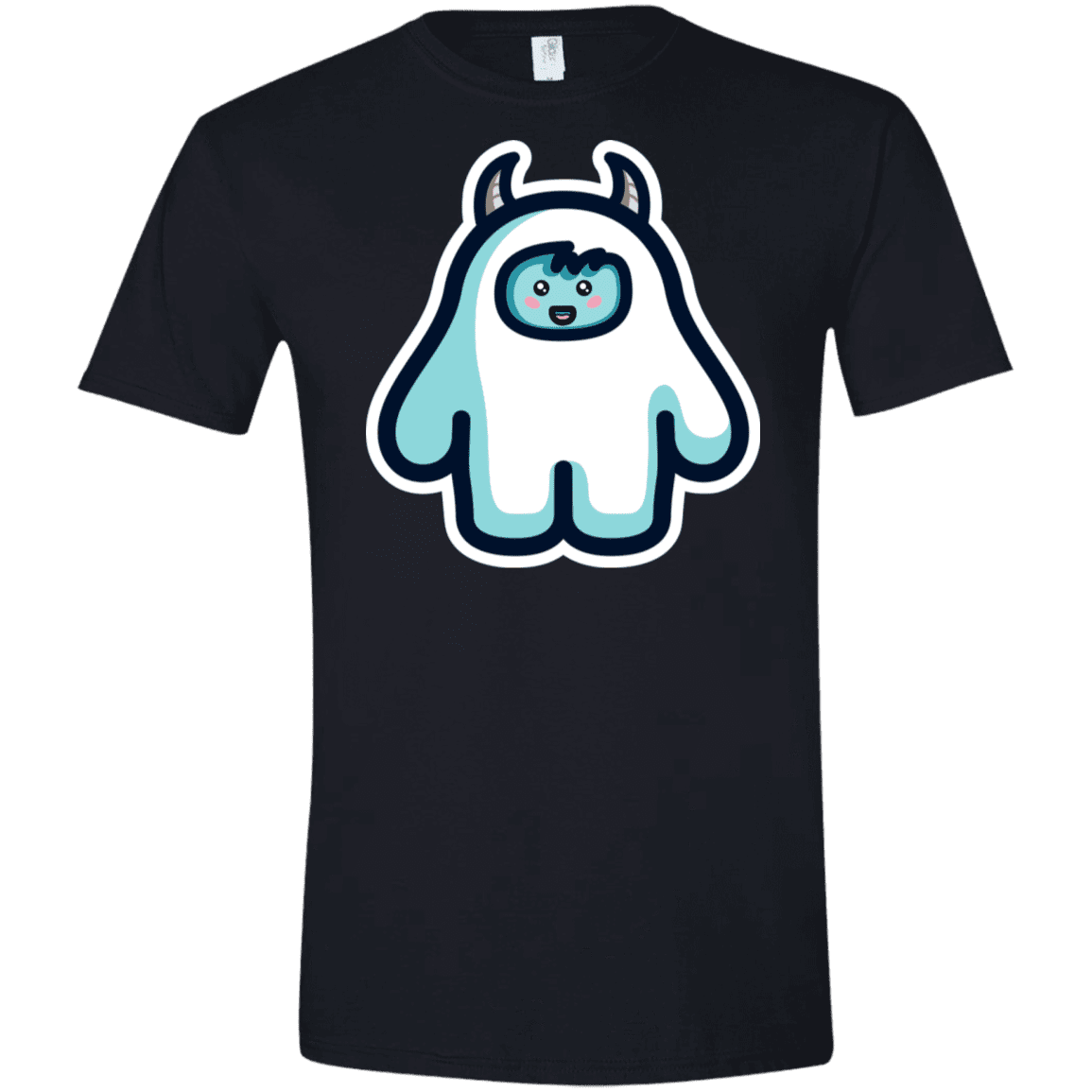 T-Shirts Black / X-Small Kawaii Cute Yeti Men's Semi-Fitted Softstyle