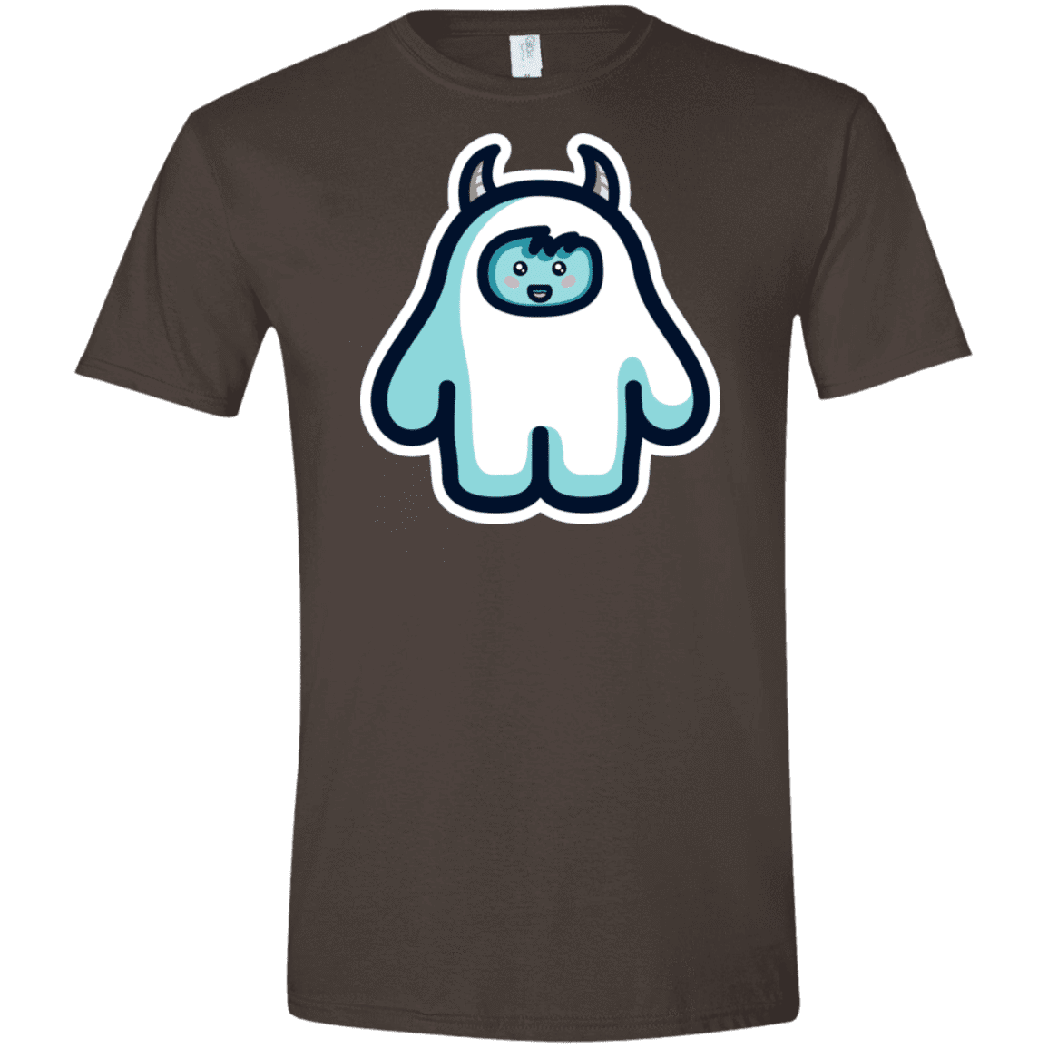 T-Shirts Dark Chocolate / S Kawaii Cute Yeti Men's Semi-Fitted Softstyle