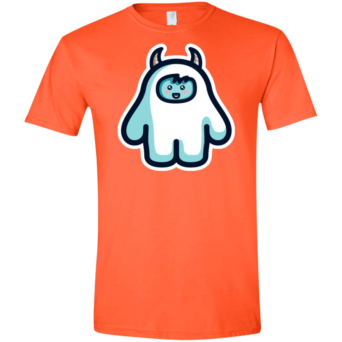 T-Shirts Orange / S Kawaii Cute Yeti Men's Semi-Fitted Softstyle
