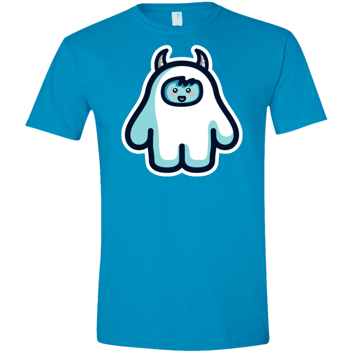 T-Shirts Sapphire / S Kawaii Cute Yeti Men's Semi-Fitted Softstyle