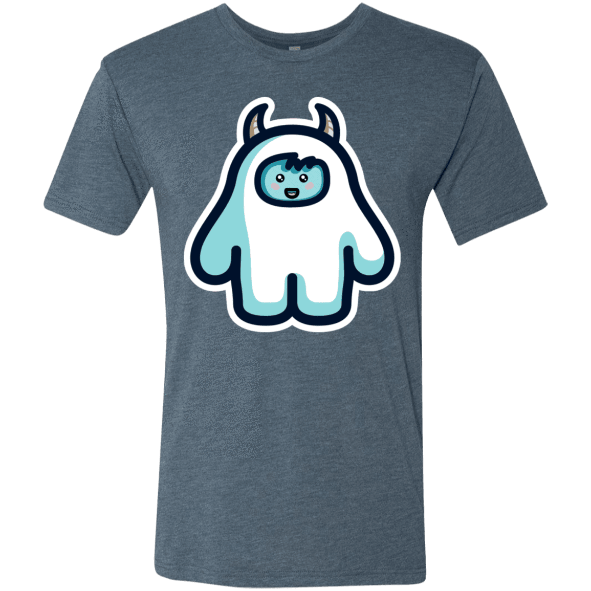 T-Shirts Indigo / S Kawaii Cute Yeti Men's Triblend T-Shirt