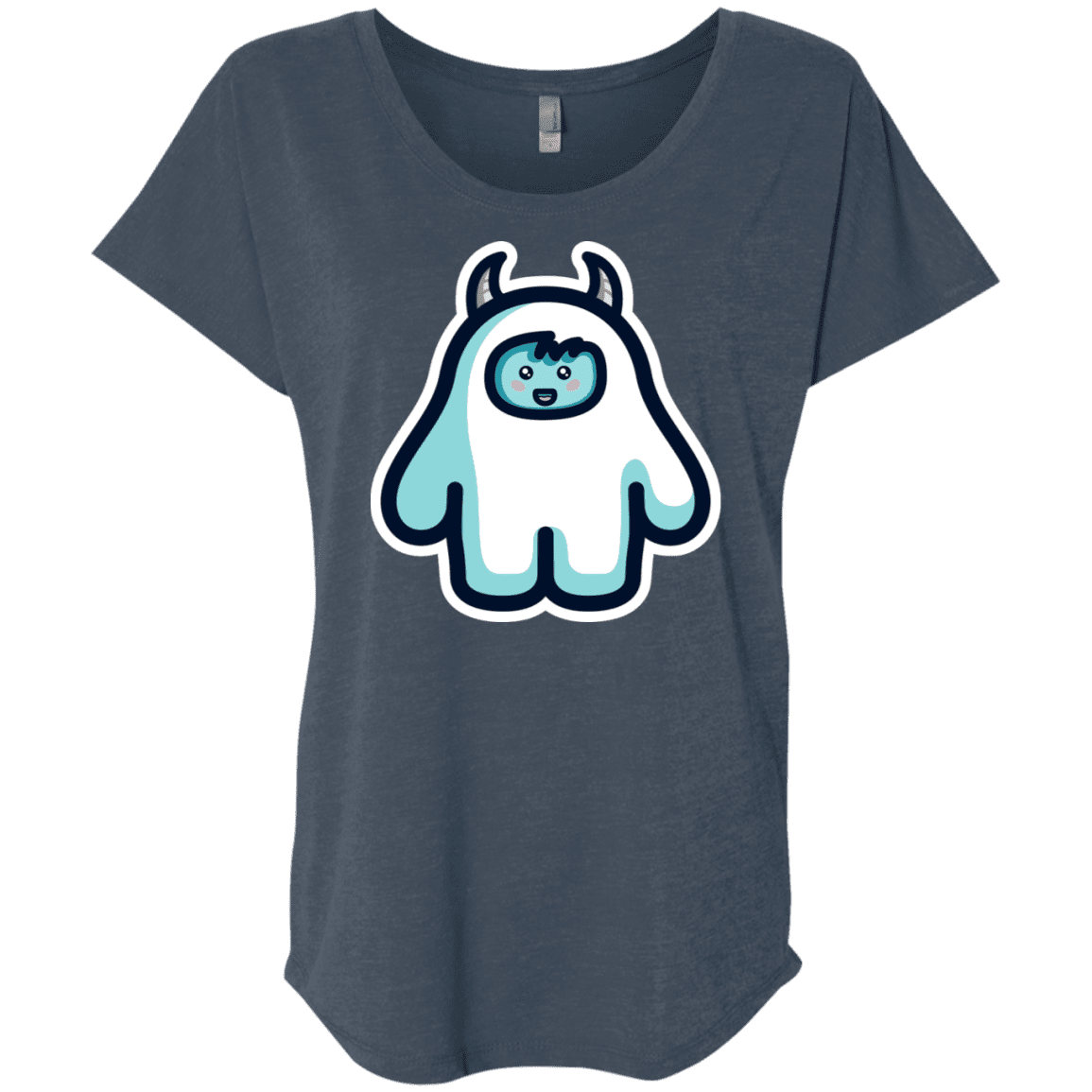 T-Shirts Indigo / X-Small Kawaii Cute Yeti Triblend Dolman Sleeve