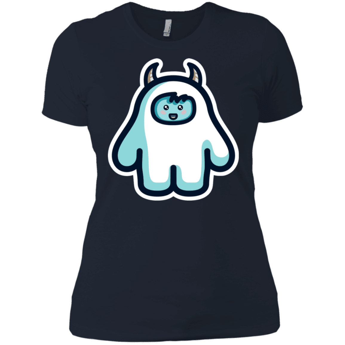T-Shirts Midnight Navy / X-Small Kawaii Cute Yeti Women's Premium T-Shirt