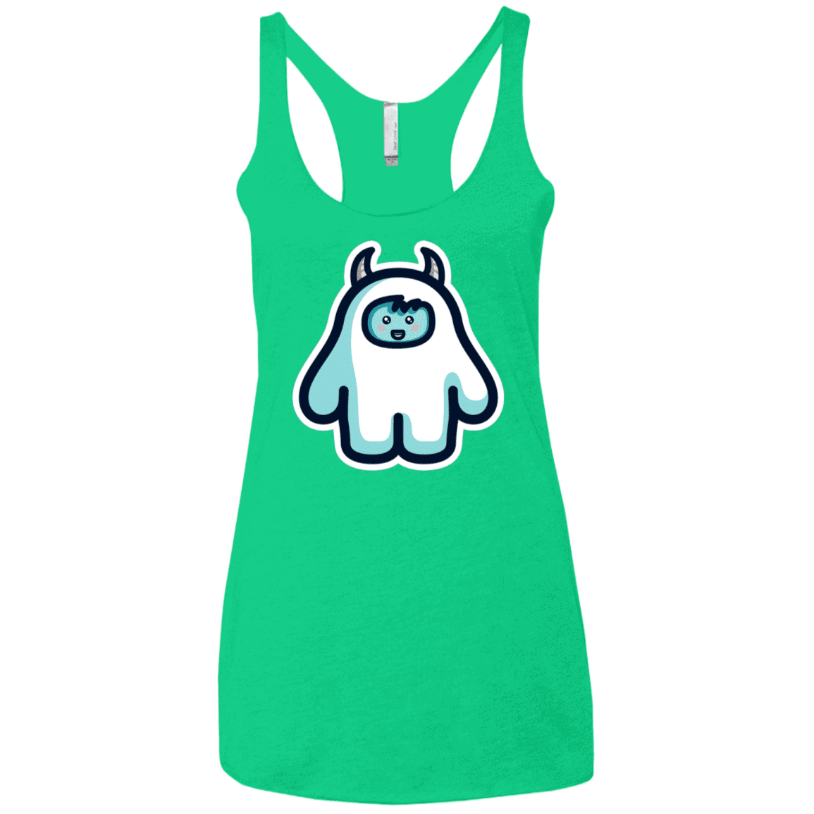 T-Shirts Envy / X-Small Kawaii Cute Yeti Women's Triblend Racerback Tank
