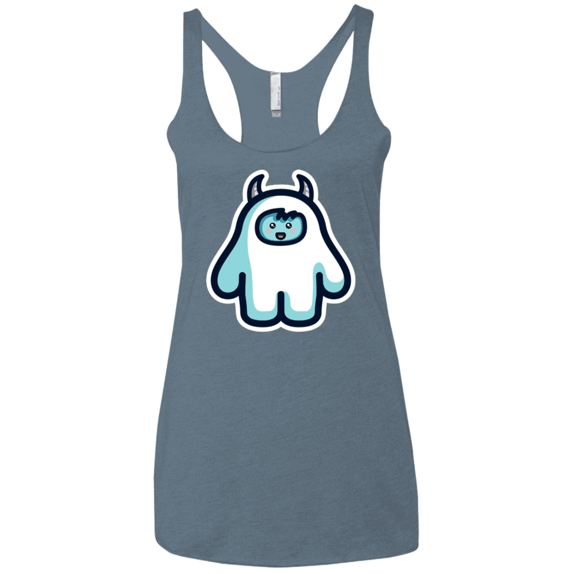 T-Shirts Indigo / X-Small Kawaii Cute Yeti Women's Triblend Racerback Tank