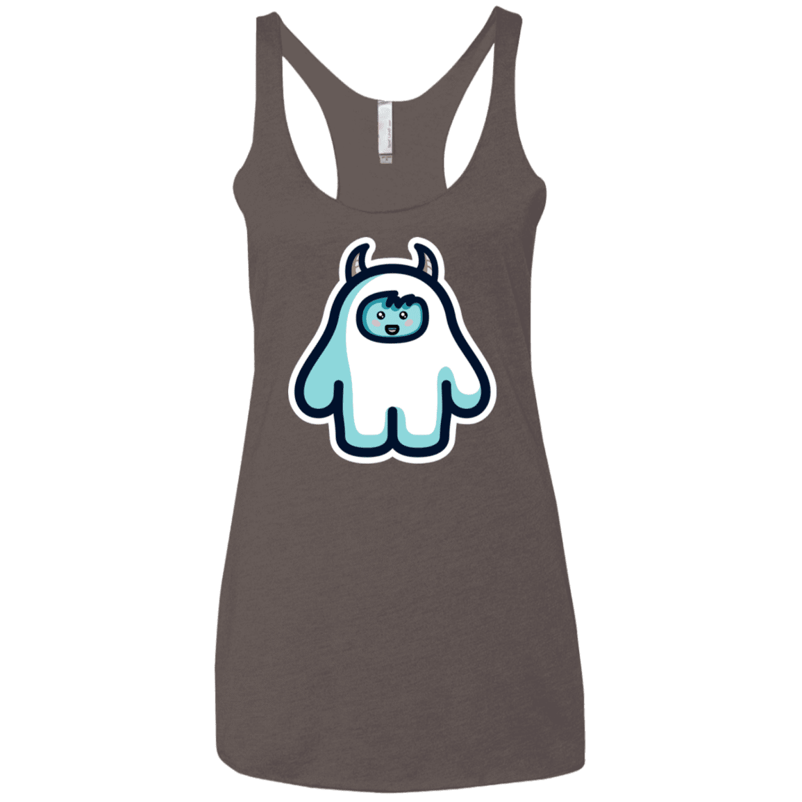 T-Shirts Macchiato / X-Small Kawaii Cute Yeti Women's Triblend Racerback Tank