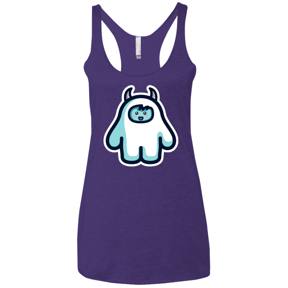 T-Shirts Purple Rush / X-Small Kawaii Cute Yeti Women's Triblend Racerback Tank