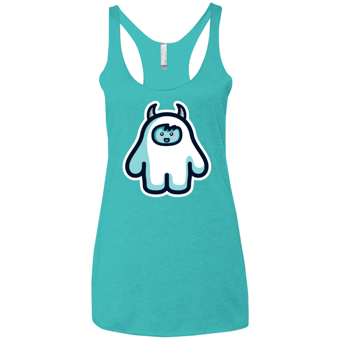 T-Shirts Tahiti Blue / X-Small Kawaii Cute Yeti Women's Triblend Racerback Tank