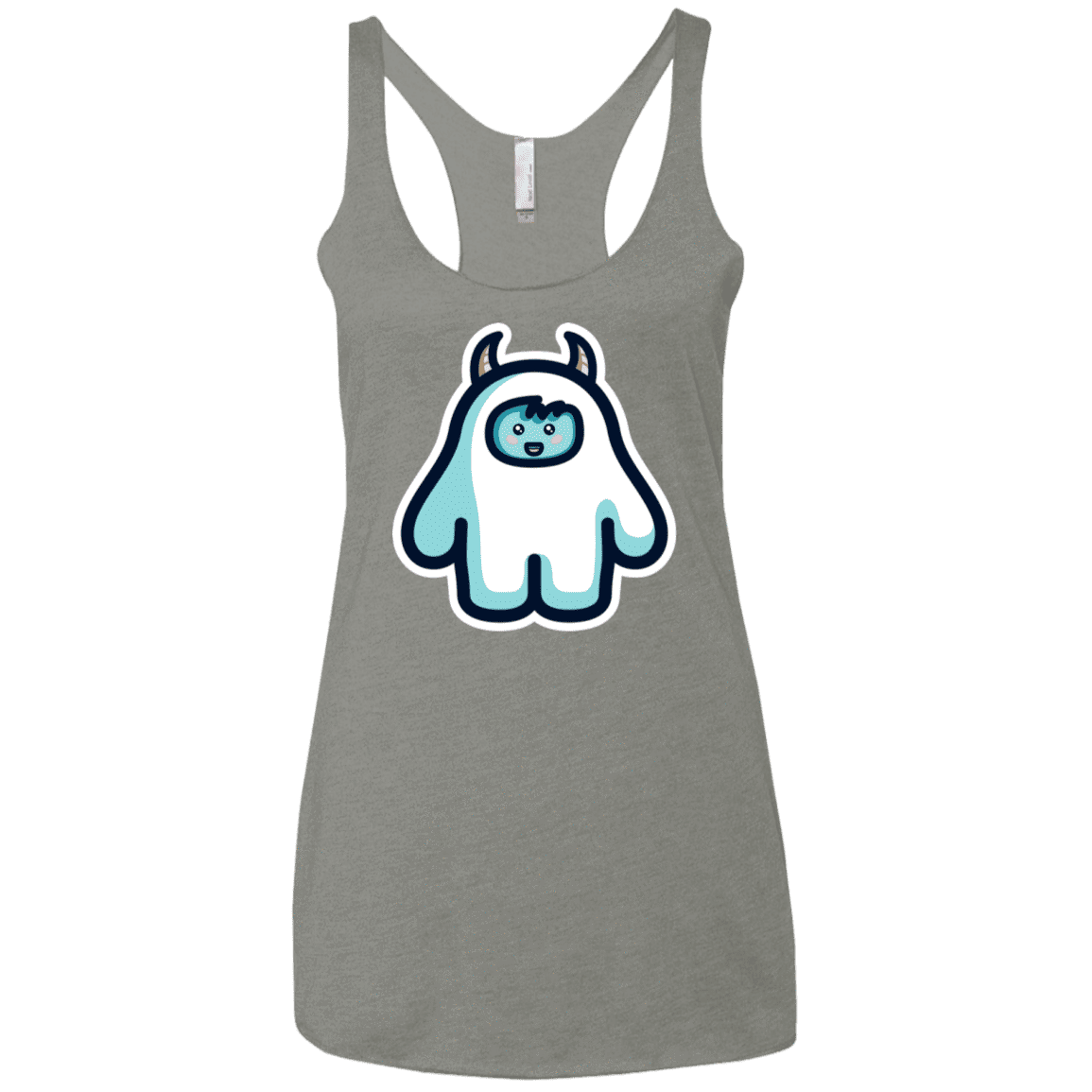T-Shirts Venetian Grey / X-Small Kawaii Cute Yeti Women's Triblend Racerback Tank