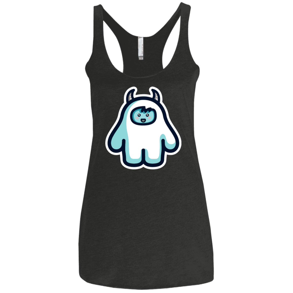 T-Shirts Vintage Black / X-Small Kawaii Cute Yeti Women's Triblend Racerback Tank
