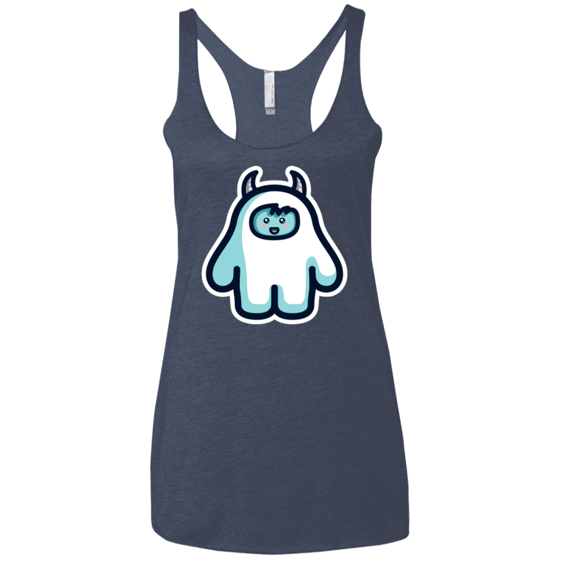 T-Shirts Vintage Navy / X-Small Kawaii Cute Yeti Women's Triblend Racerback Tank