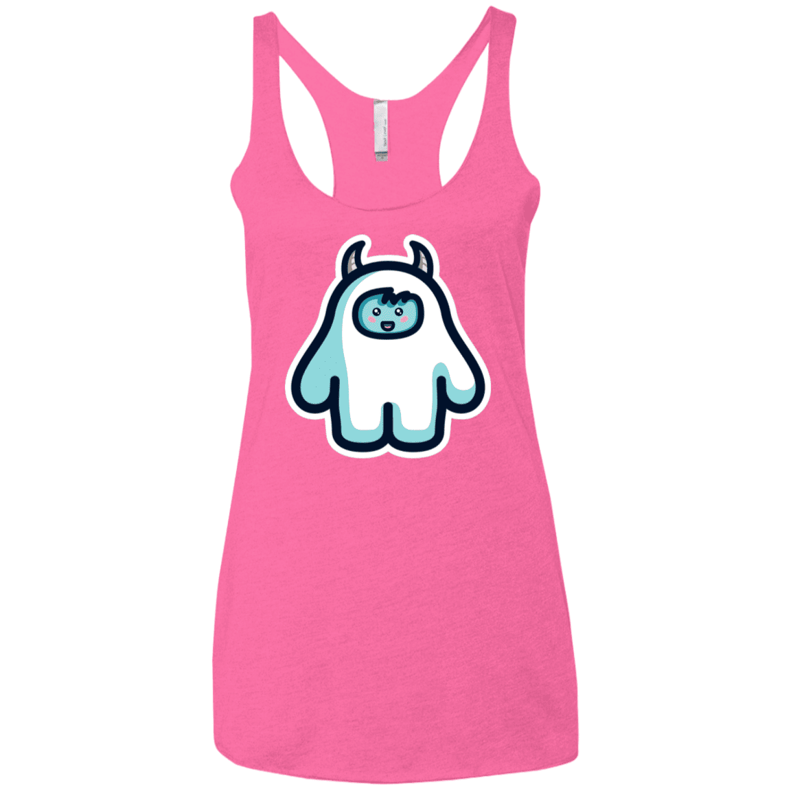 T-Shirts Vintage Pink / X-Small Kawaii Cute Yeti Women's Triblend Racerback Tank