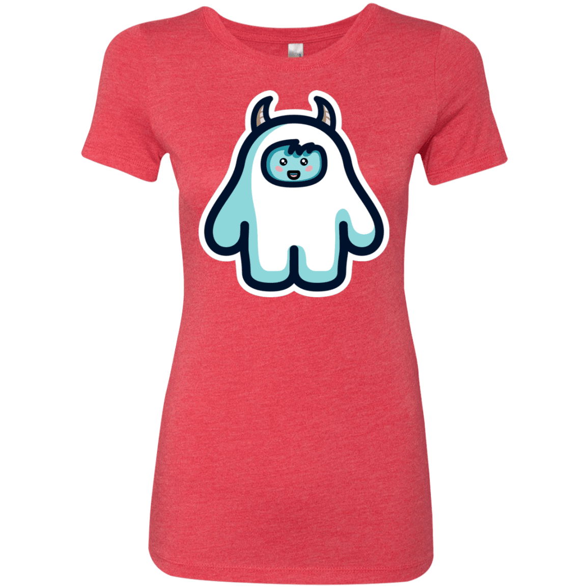 T-Shirts Vintage Red / S Kawaii Cute Yeti Women's Triblend T-Shirt