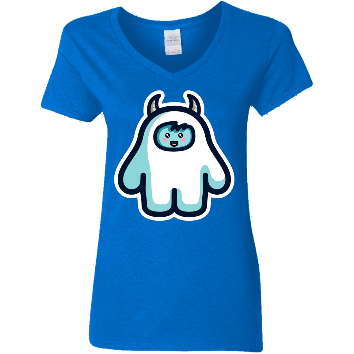 T-Shirts Royal / S Kawaii Cute Yeti Women's V-Neck T-Shirt