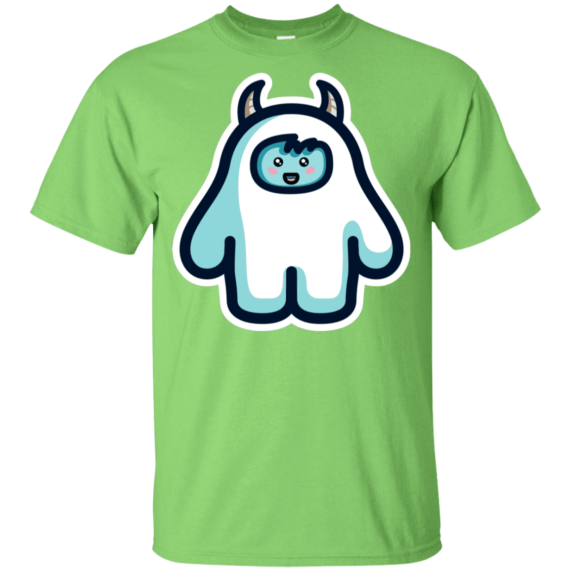 T-Shirts Lime / YXS Kawaii Cute Yeti Youth T-Shirt