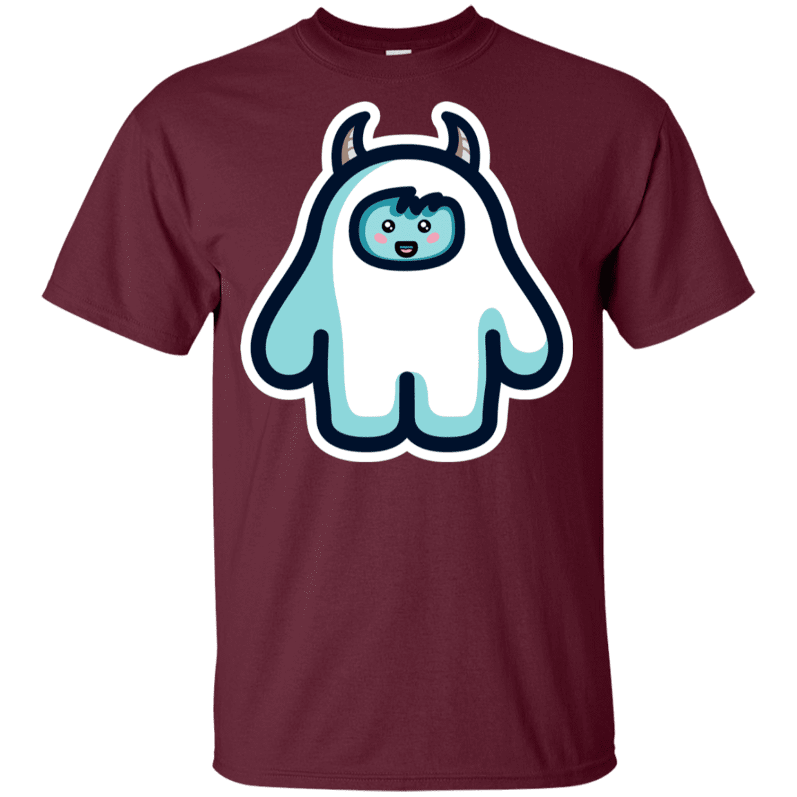 T-Shirts Maroon / YXS Kawaii Cute Yeti Youth T-Shirt