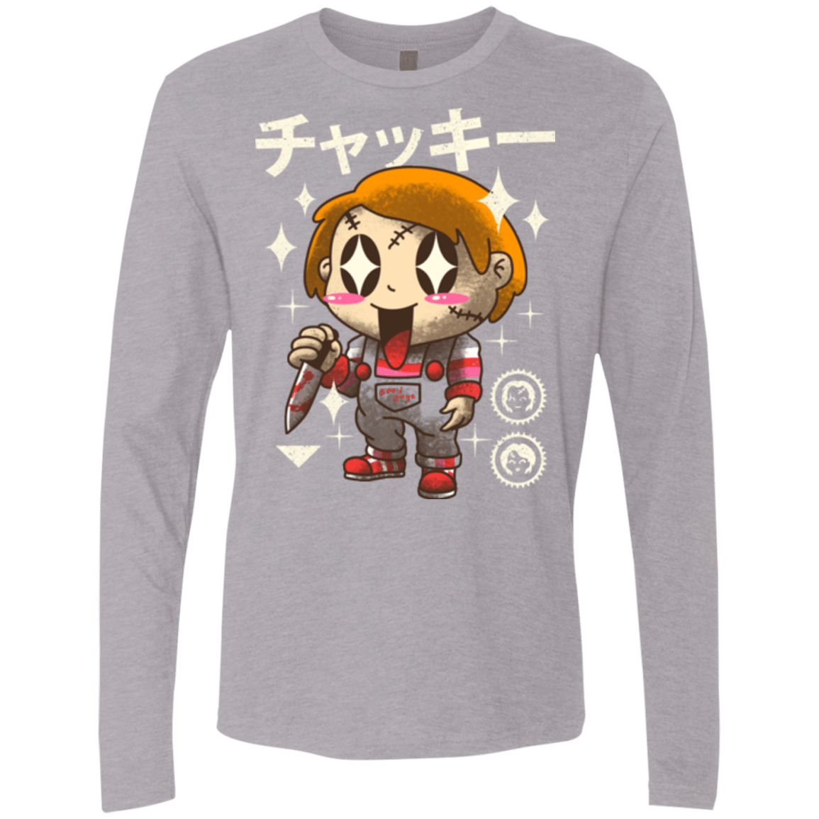 T-Shirts Heather Grey / Small Kawaii Doll Men's Premium Long Sleeve
