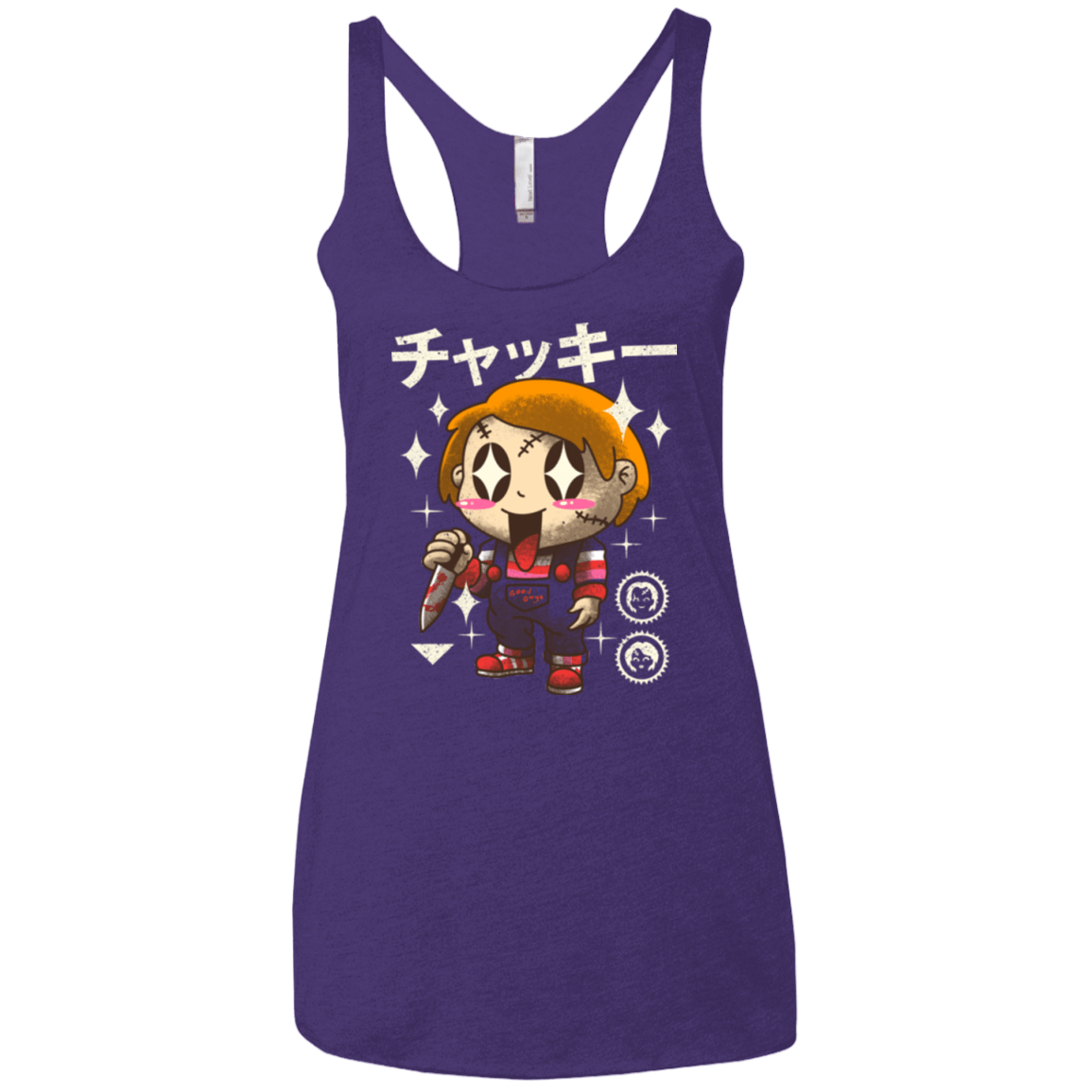 T-Shirts Purple / X-Small Kawaii Doll Women's Triblend Racerback Tank