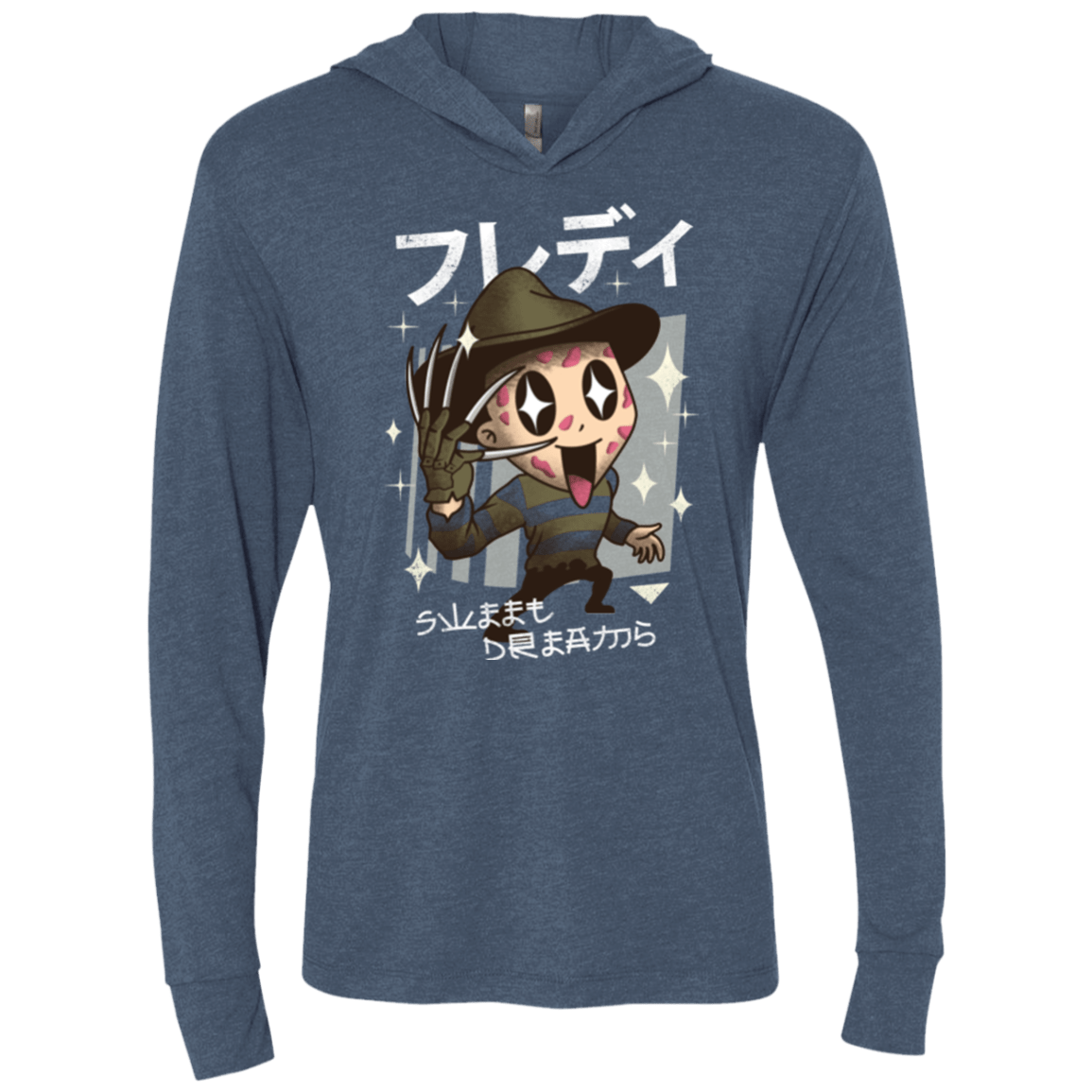 T-Shirts Indigo / X-Small Kawaii Dreams Triblend Long Sleeve Hoodie Tee