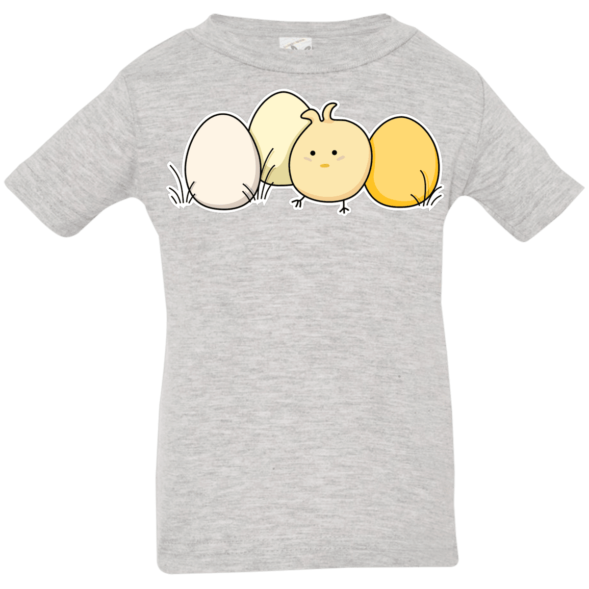 T-Shirts Heather Grey / 6 Months Kawaii Easter Chick and Eggs Infant Premium T-Shirt