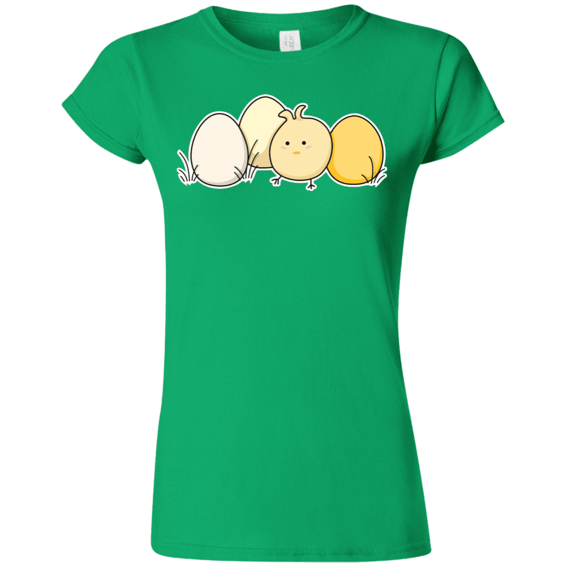 T-Shirts Irish Green / S Kawaii Easter Chick and Eggs Junior Slimmer-Fit T-Shirt