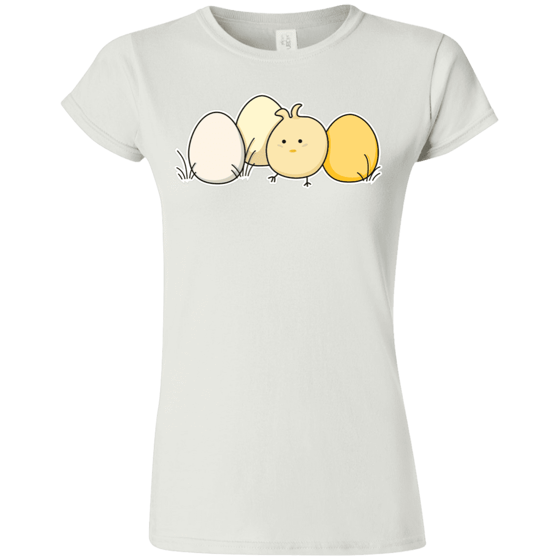 T-Shirts White / S Kawaii Easter Chick and Eggs Junior Slimmer-Fit T-Shirt