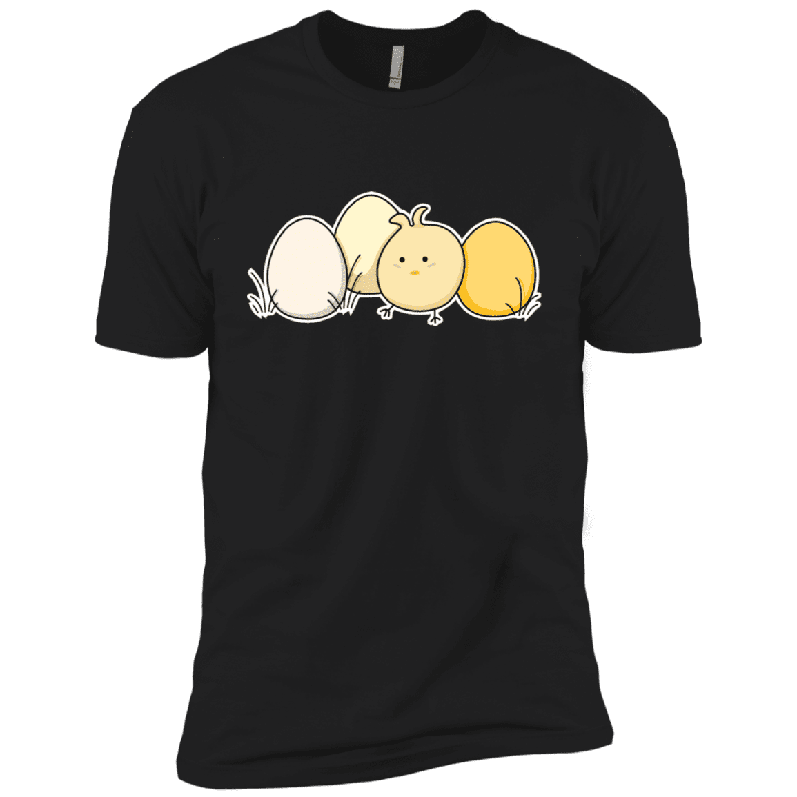 T-Shirts Black / X-Small Kawaii Easter Chick and Eggs Men's Premium T-Shirt