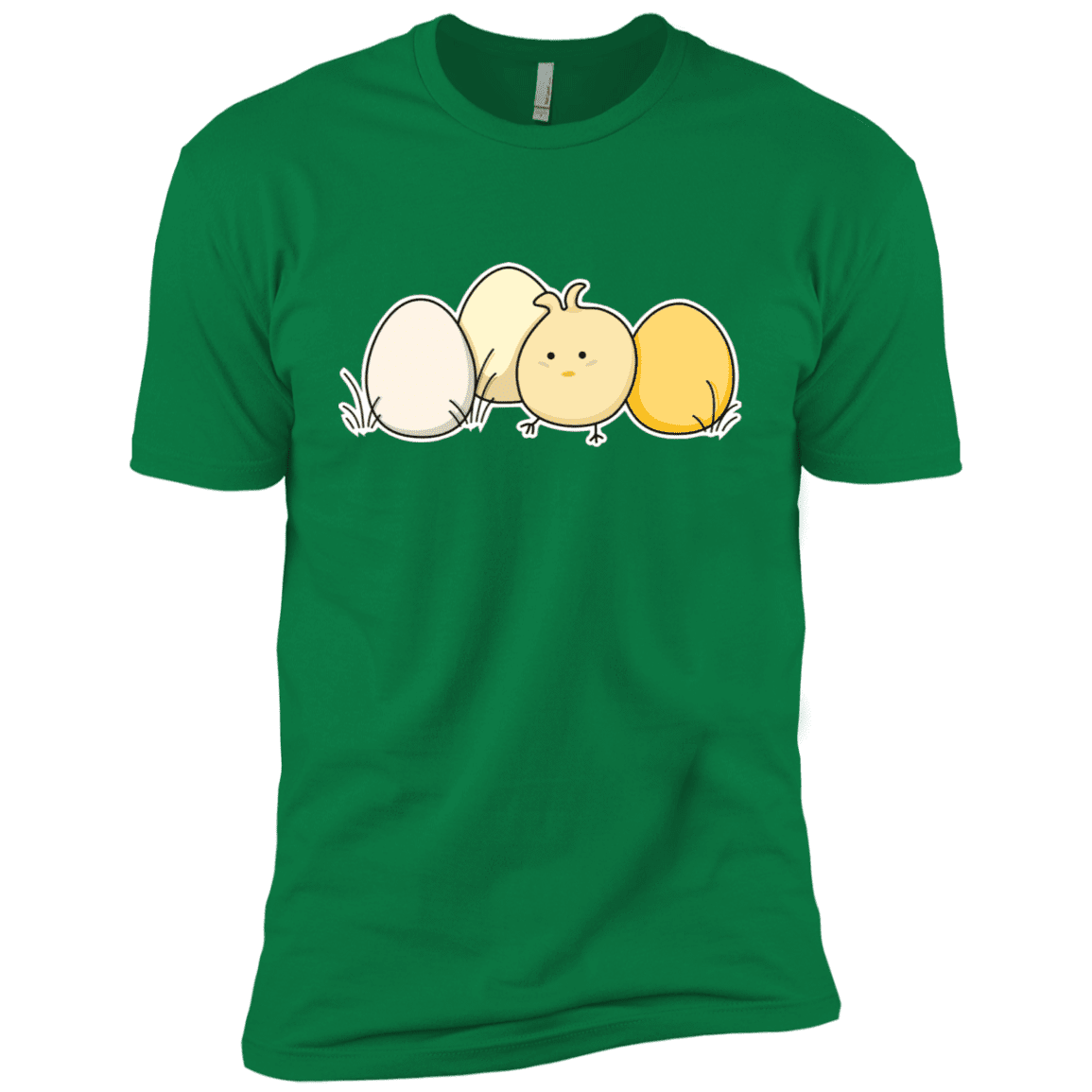 T-Shirts Kelly Green / X-Small Kawaii Easter Chick and Eggs Men's Premium T-Shirt