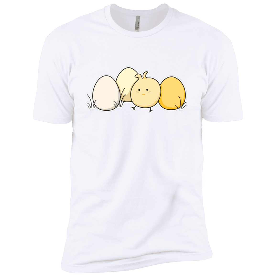 T-Shirts White / X-Small Kawaii Easter Chick and Eggs Men's Premium T-Shirt