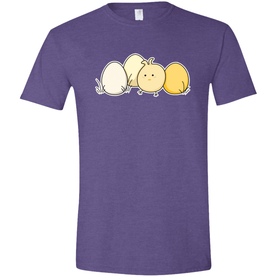 T-Shirts Heather Purple / S Kawaii Easter Chick and Eggs Men's Semi-Fitted Softstyle