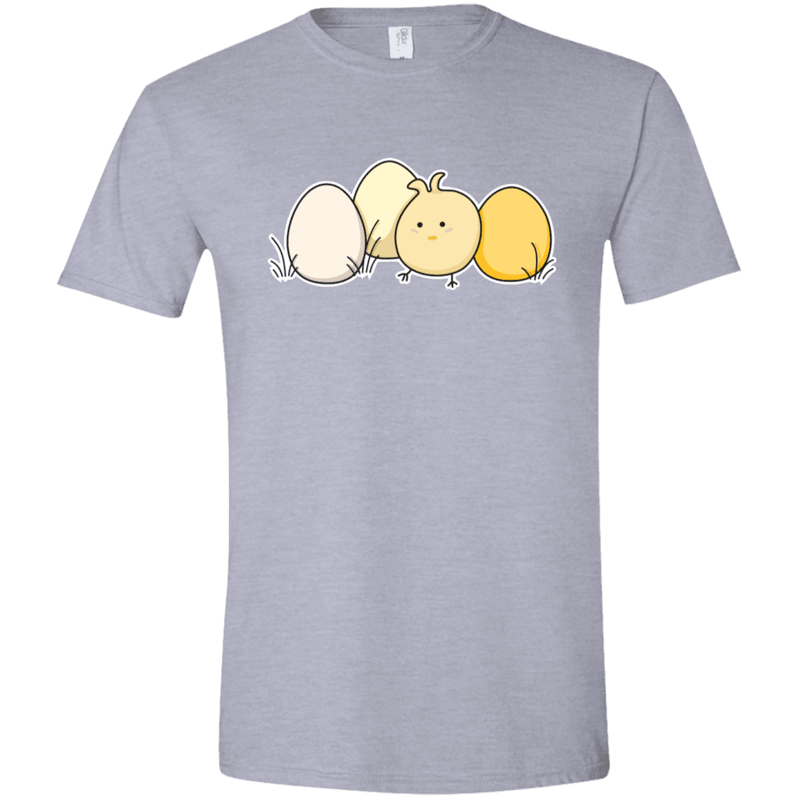 T-Shirts Sport Grey / X-Small Kawaii Easter Chick and Eggs Men's Semi-Fitted Softstyle