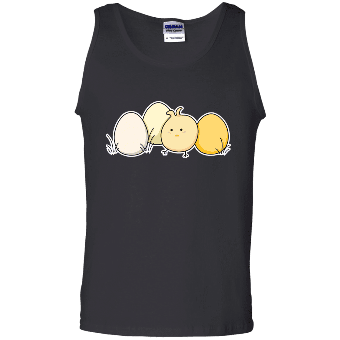 T-Shirts Black / S Kawaii Easter Chick and Eggs Men's Tank Top