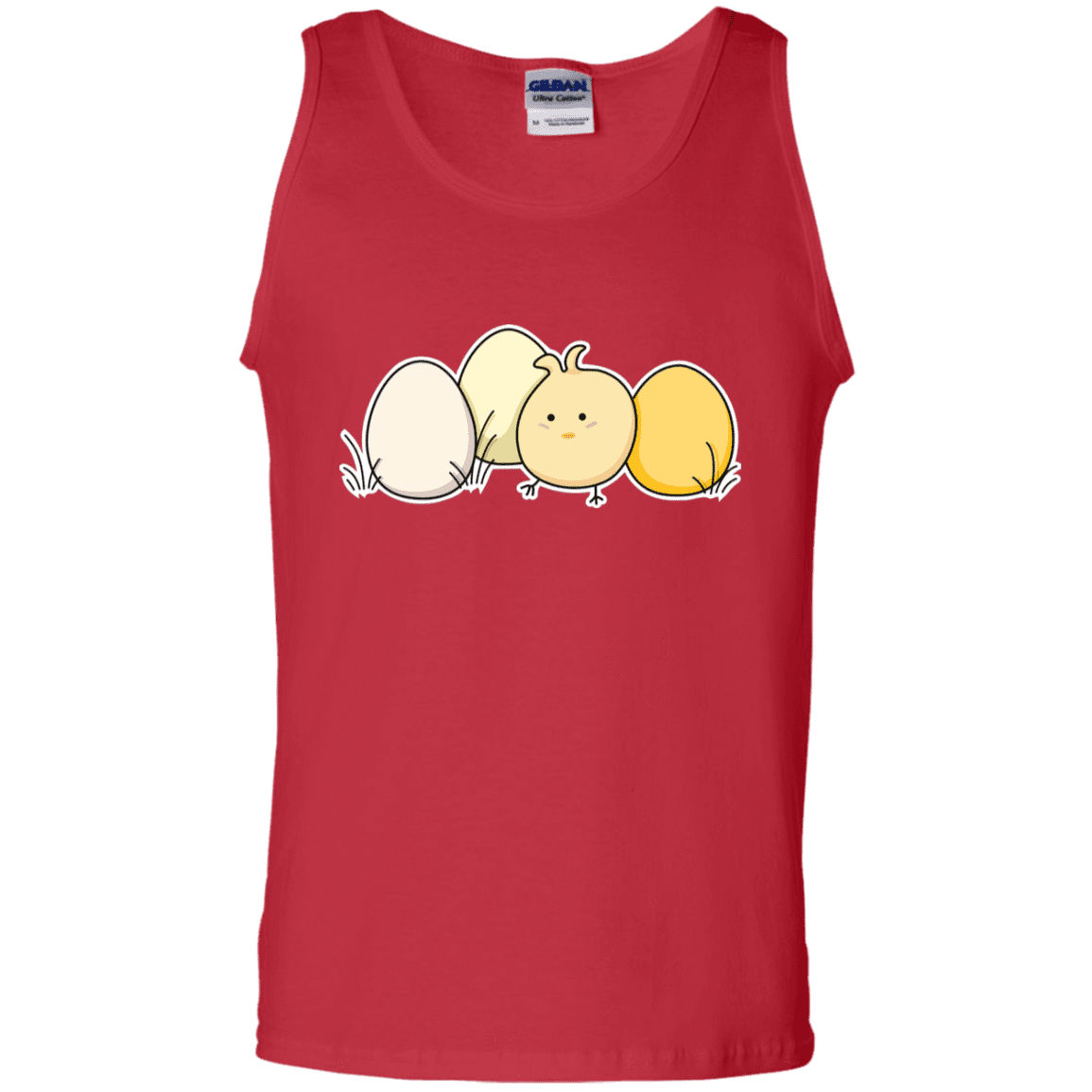 T-Shirts Red / S Kawaii Easter Chick and Eggs Men's Tank Top