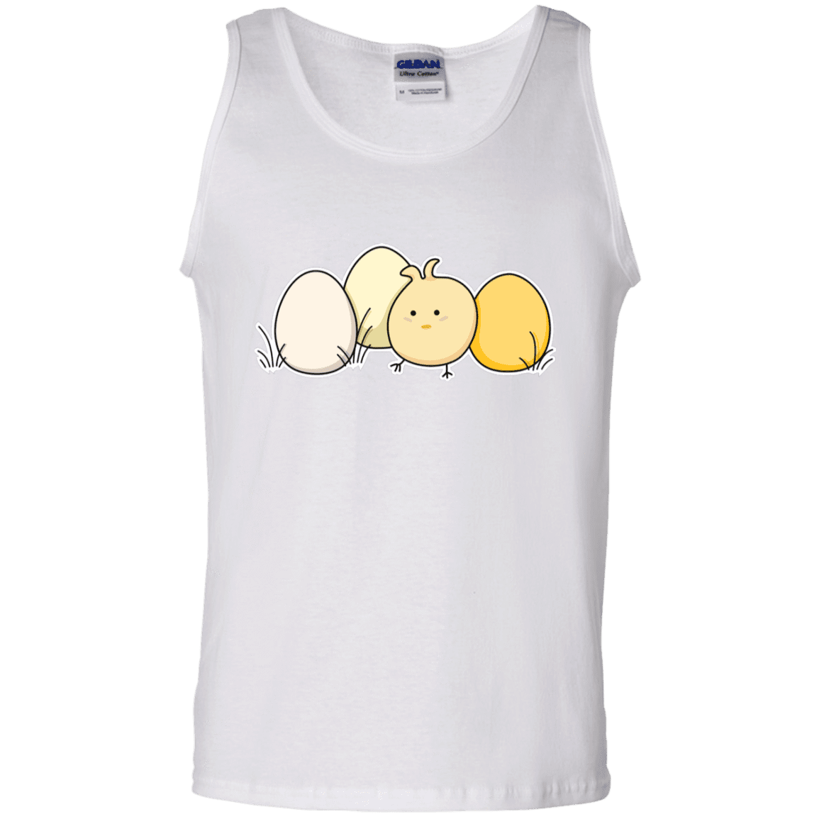 T-Shirts White / S Kawaii Easter Chick and Eggs Men's Tank Top