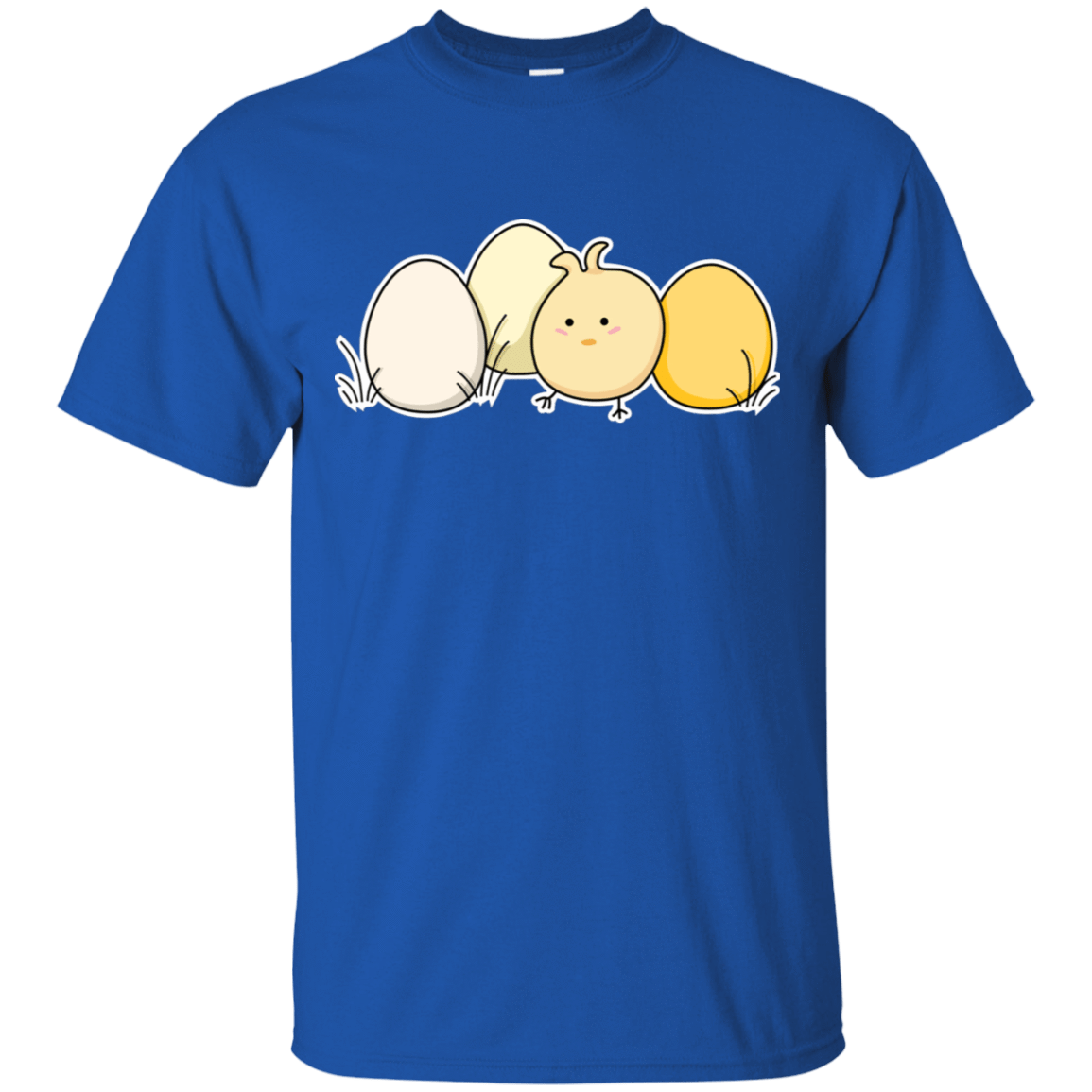 T-Shirts Royal / S Kawaii Easter Chick and Eggs T-Shirt