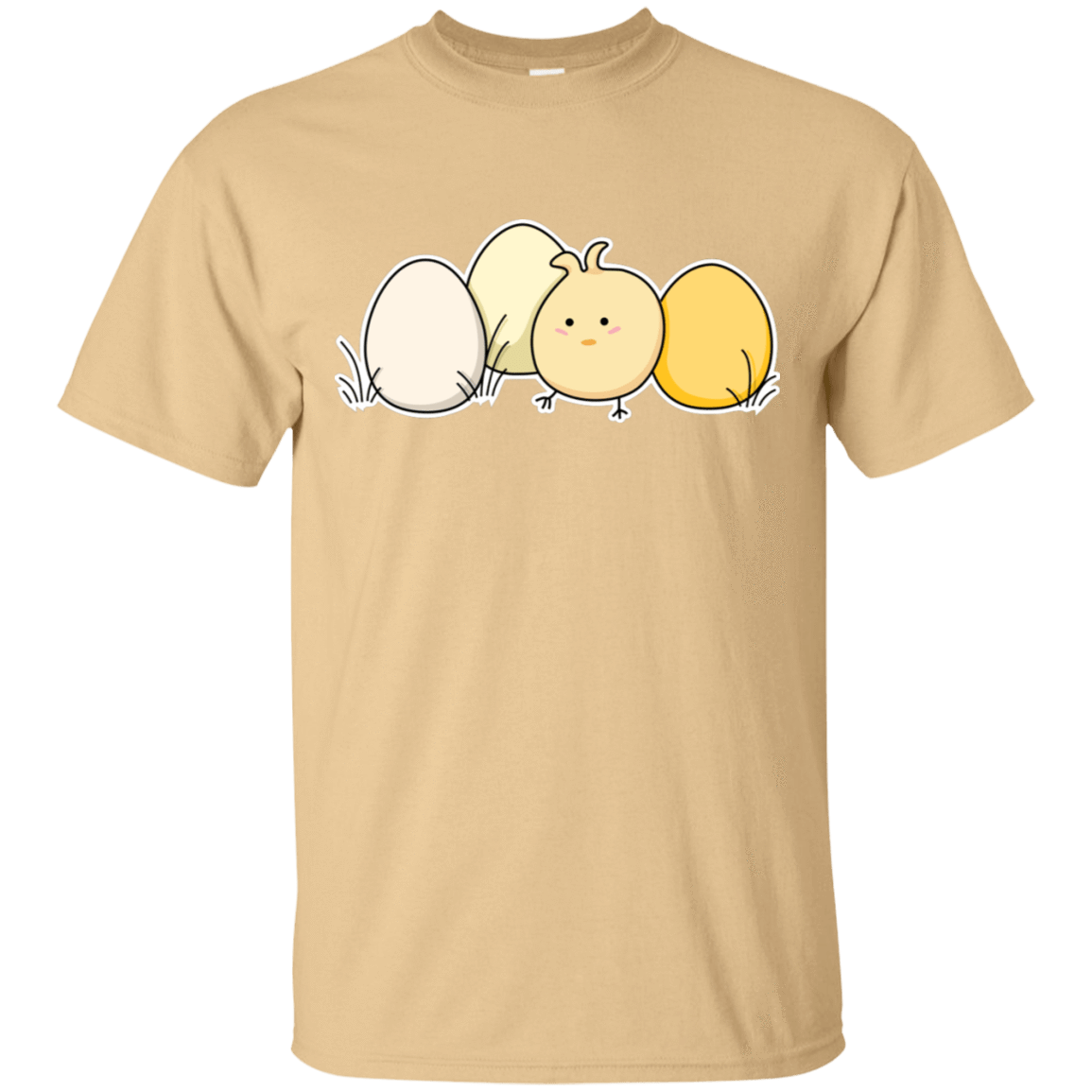 T-Shirts Vegas Gold / S Kawaii Easter Chick and Eggs T-Shirt