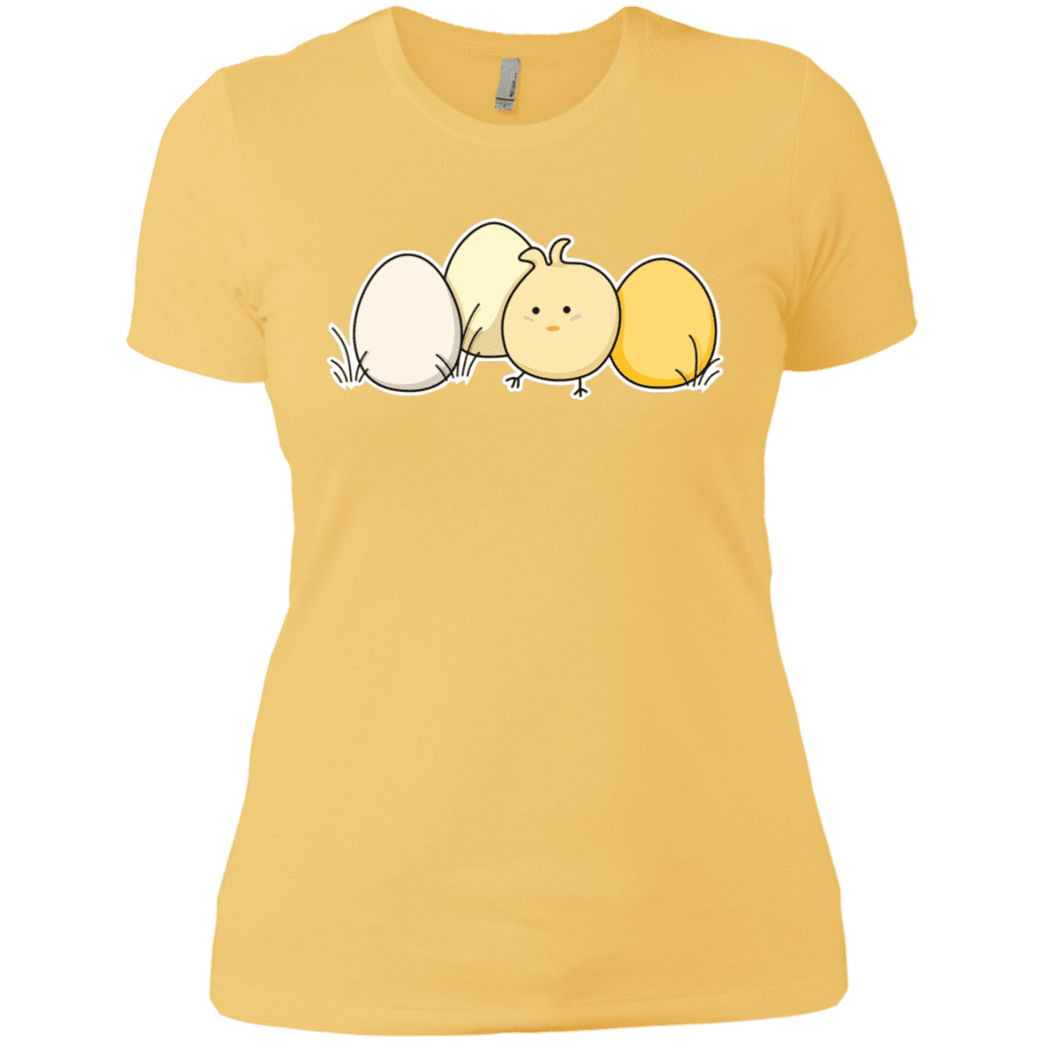T-Shirts Banana Cream/ / X-Small Kawaii Easter Chick and Eggs Women's Premium T-Shirt