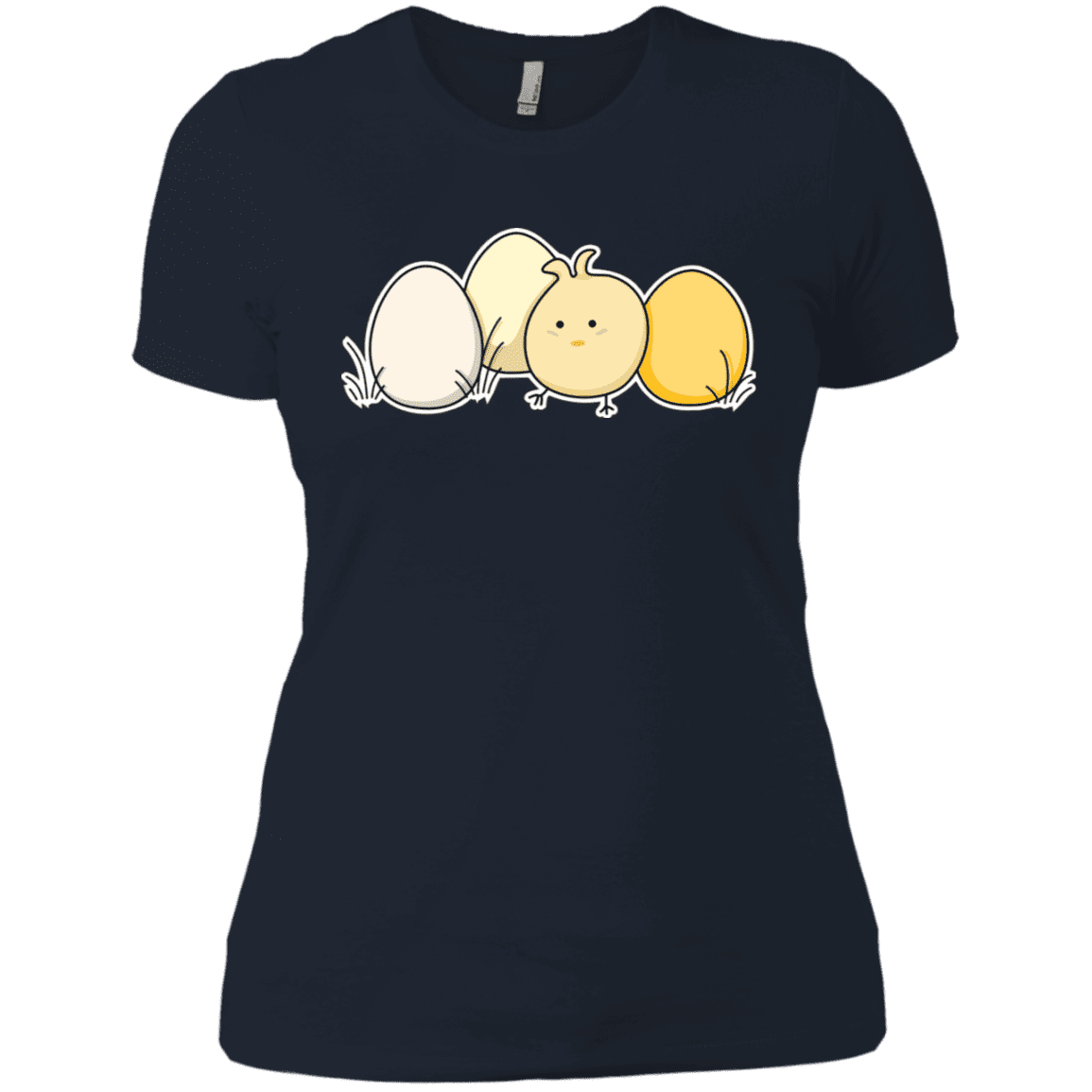 T-Shirts Midnight Navy / X-Small Kawaii Easter Chick and Eggs Women's Premium T-Shirt