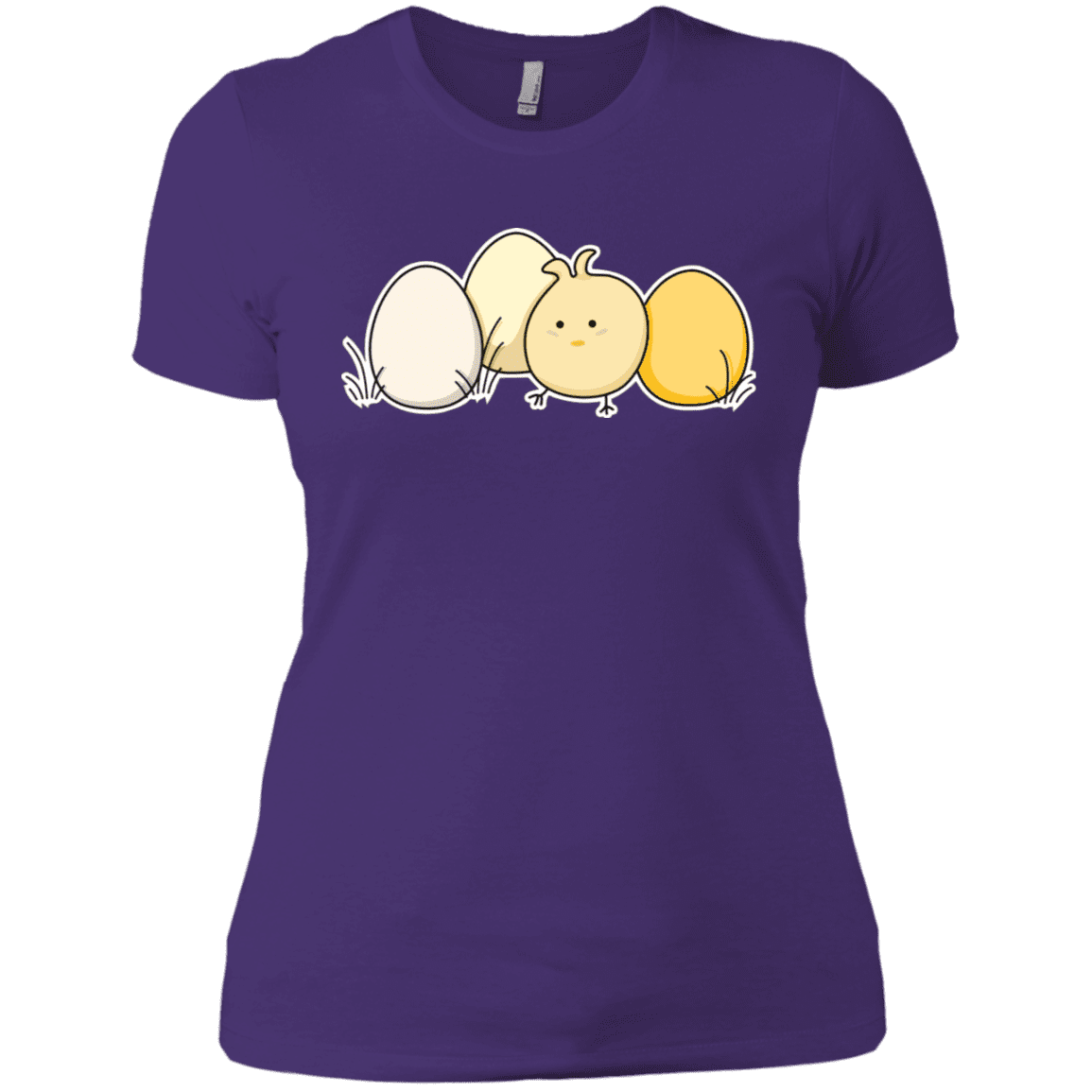 T-Shirts Purple Rush/ / X-Small Kawaii Easter Chick and Eggs Women's Premium T-Shirt