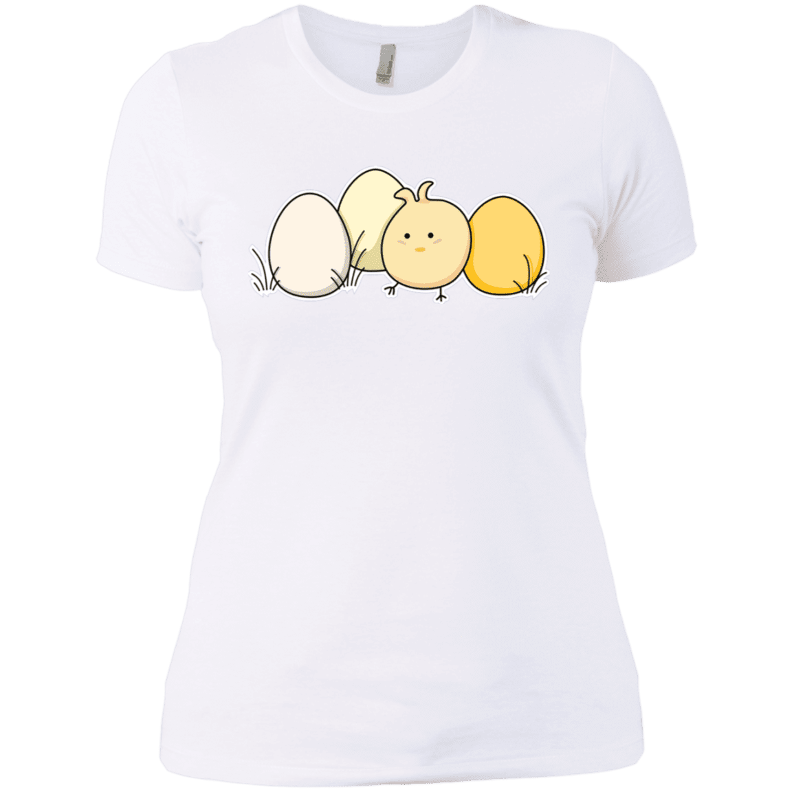 T-Shirts White / X-Small Kawaii Easter Chick and Eggs Women's Premium T-Shirt