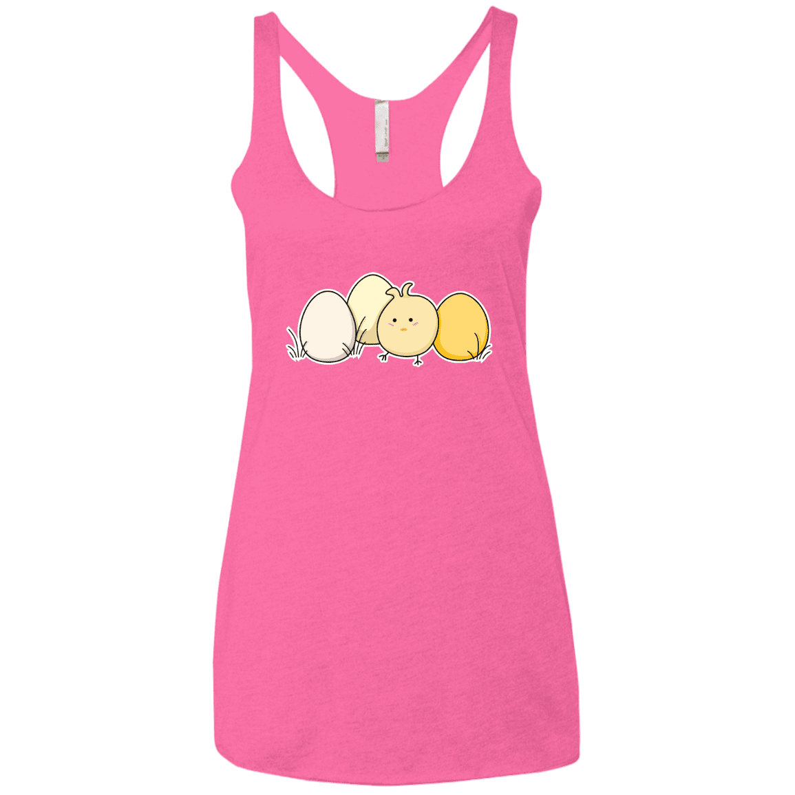 T-Shirts Vintage Pink / X-Small Kawaii Easter Chick and Eggs Women's Triblend Racerback Tank