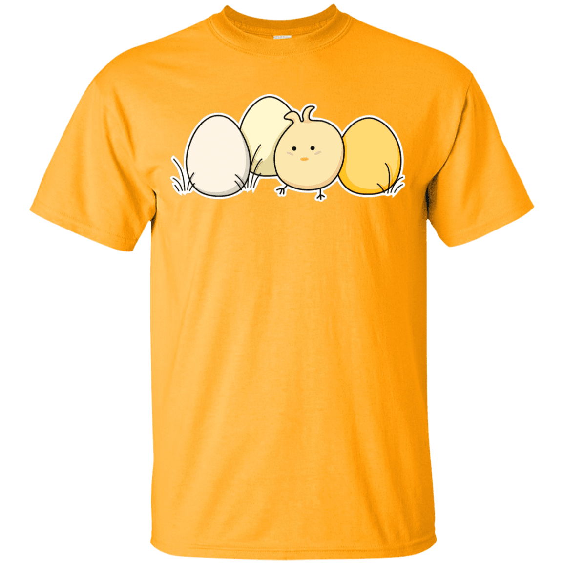 T-Shirts Gold / YXS Kawaii Easter Chick and Eggs Youth T-Shirt