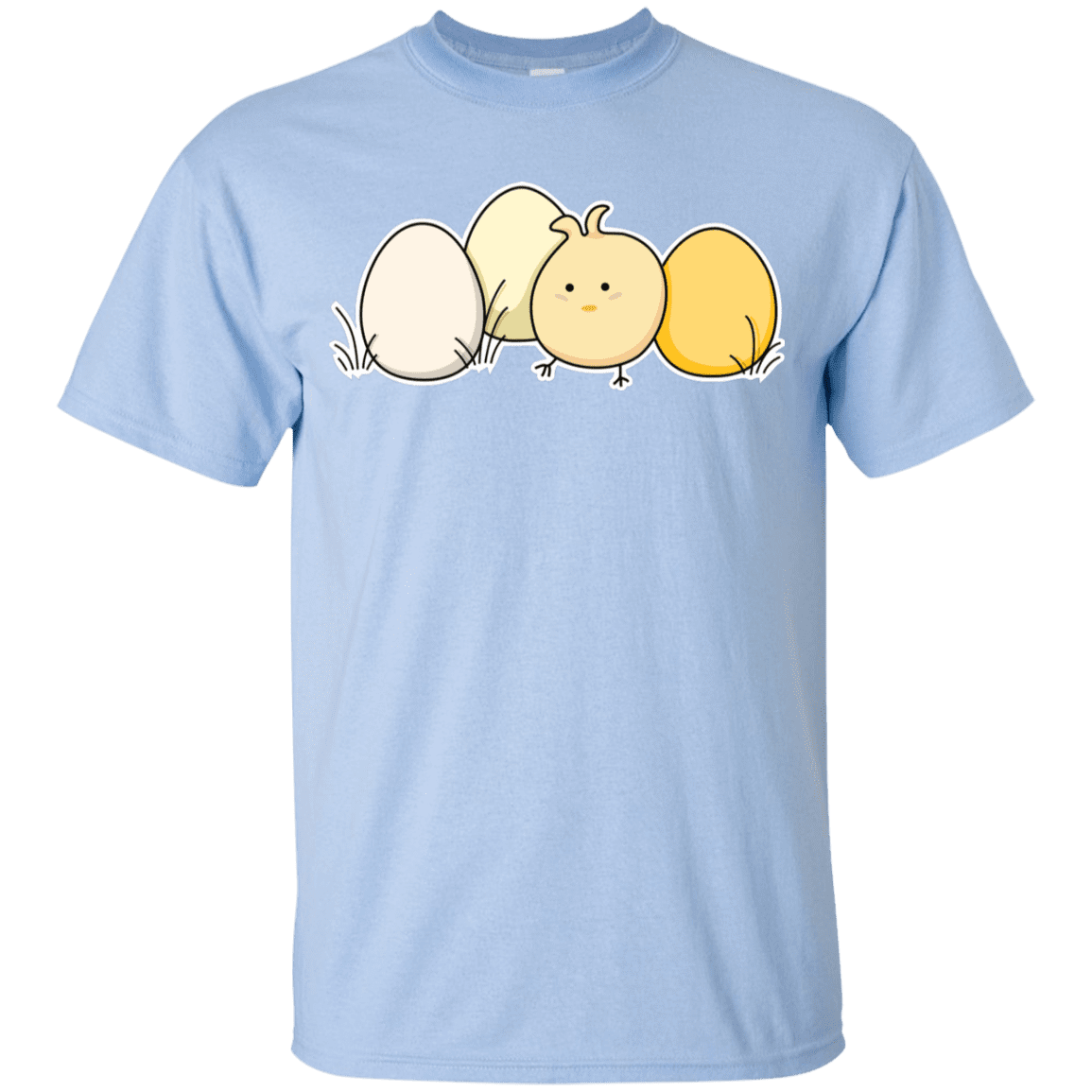 T-Shirts Light Blue / YXS Kawaii Easter Chick and Eggs Youth T-Shirt