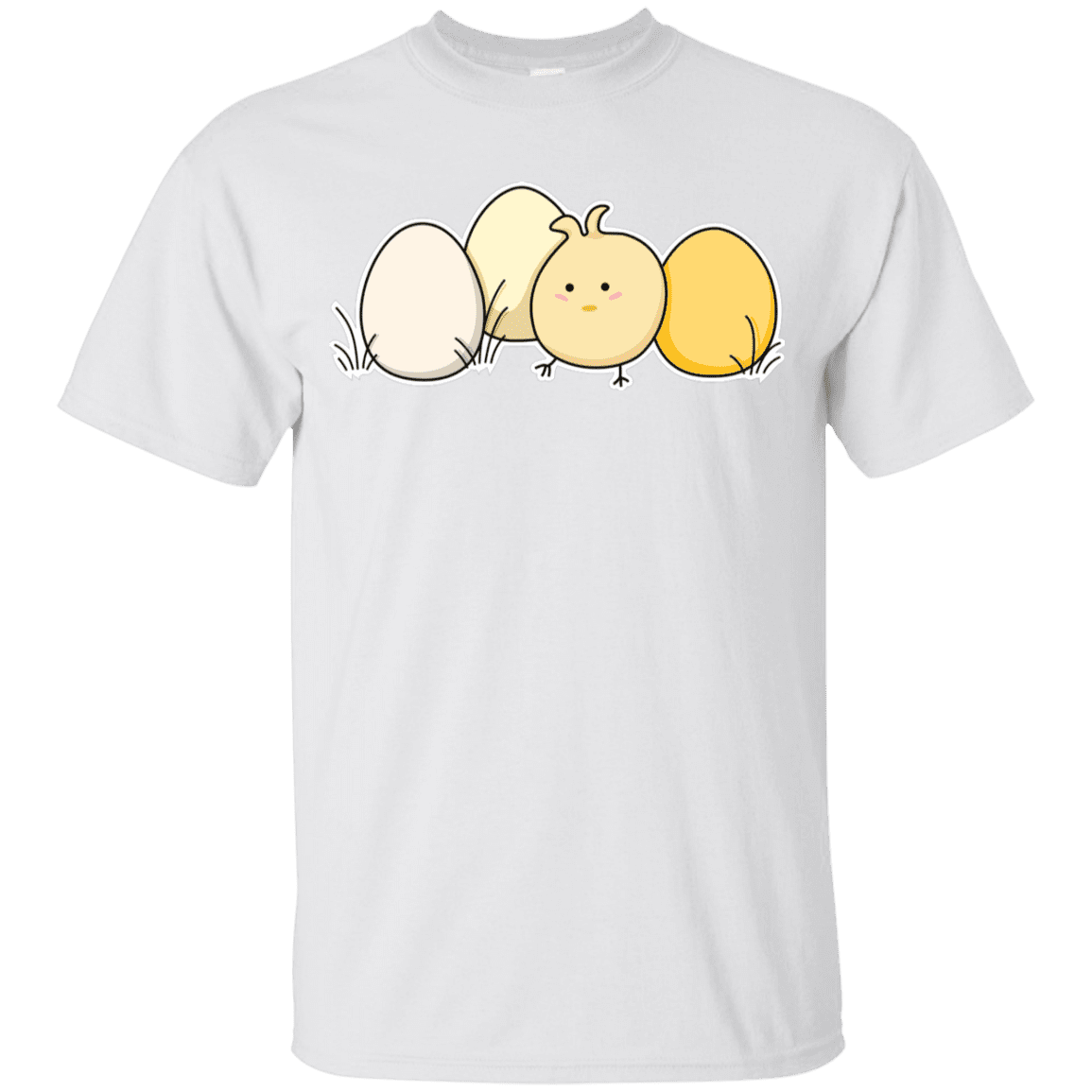T-Shirts White / YXS Kawaii Easter Chick and Eggs Youth T-Shirt