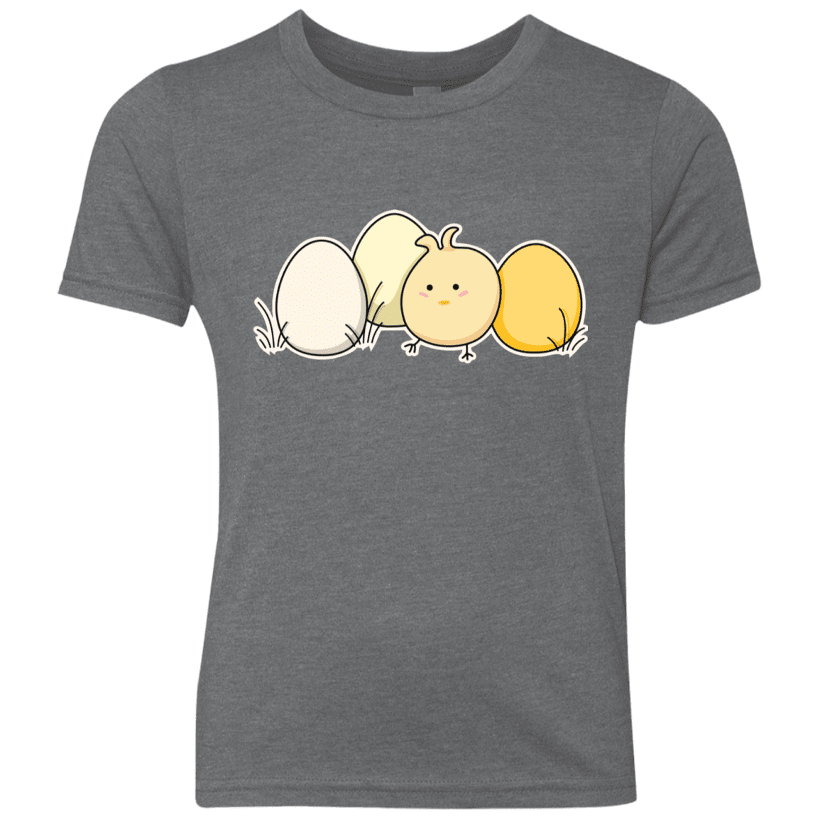 T-Shirts Premium Heather / YXS Kawaii Easter Chick and Eggs Youth Triblend T-Shirt